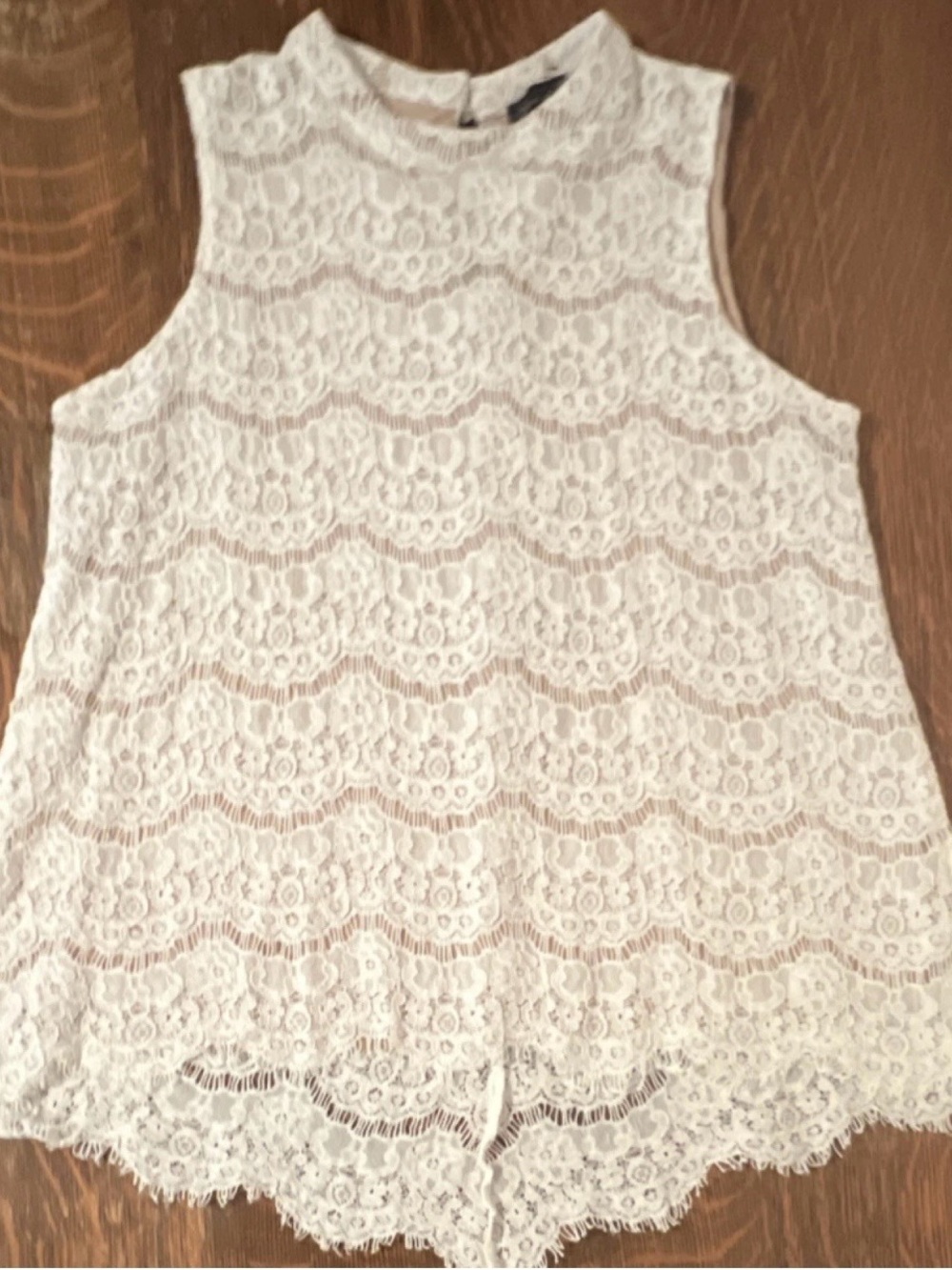 Rose & Olive White Lace Sleeveless Shell Top